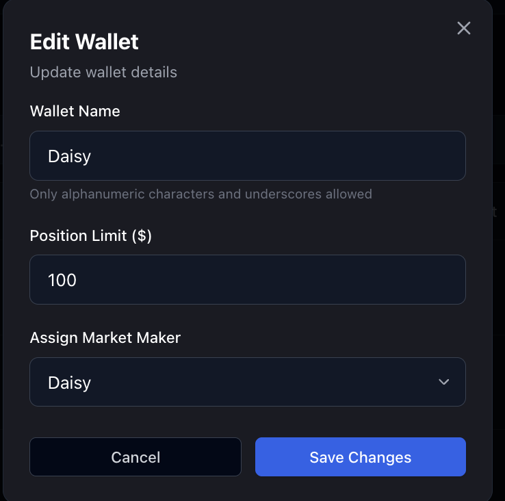 Edit Wallet